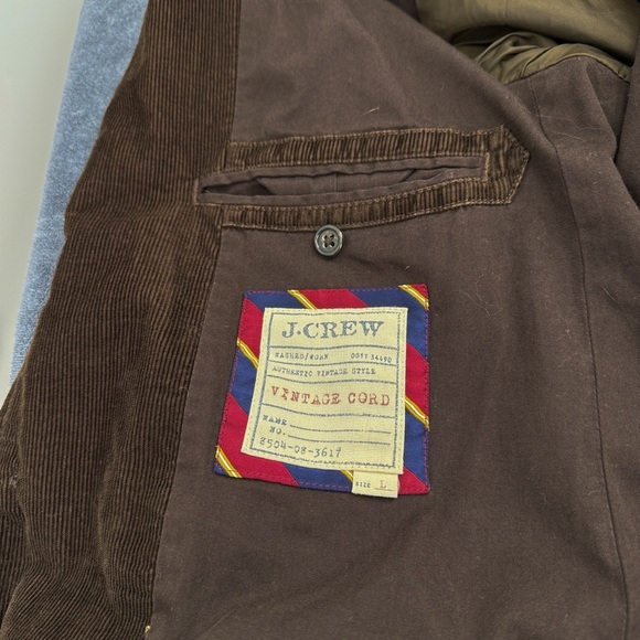 J Crew Mens Y2K Vintage Corduroy Blazer Brown L 100 Cotton Quiet Luxury Jacket - Picture 13 of 16